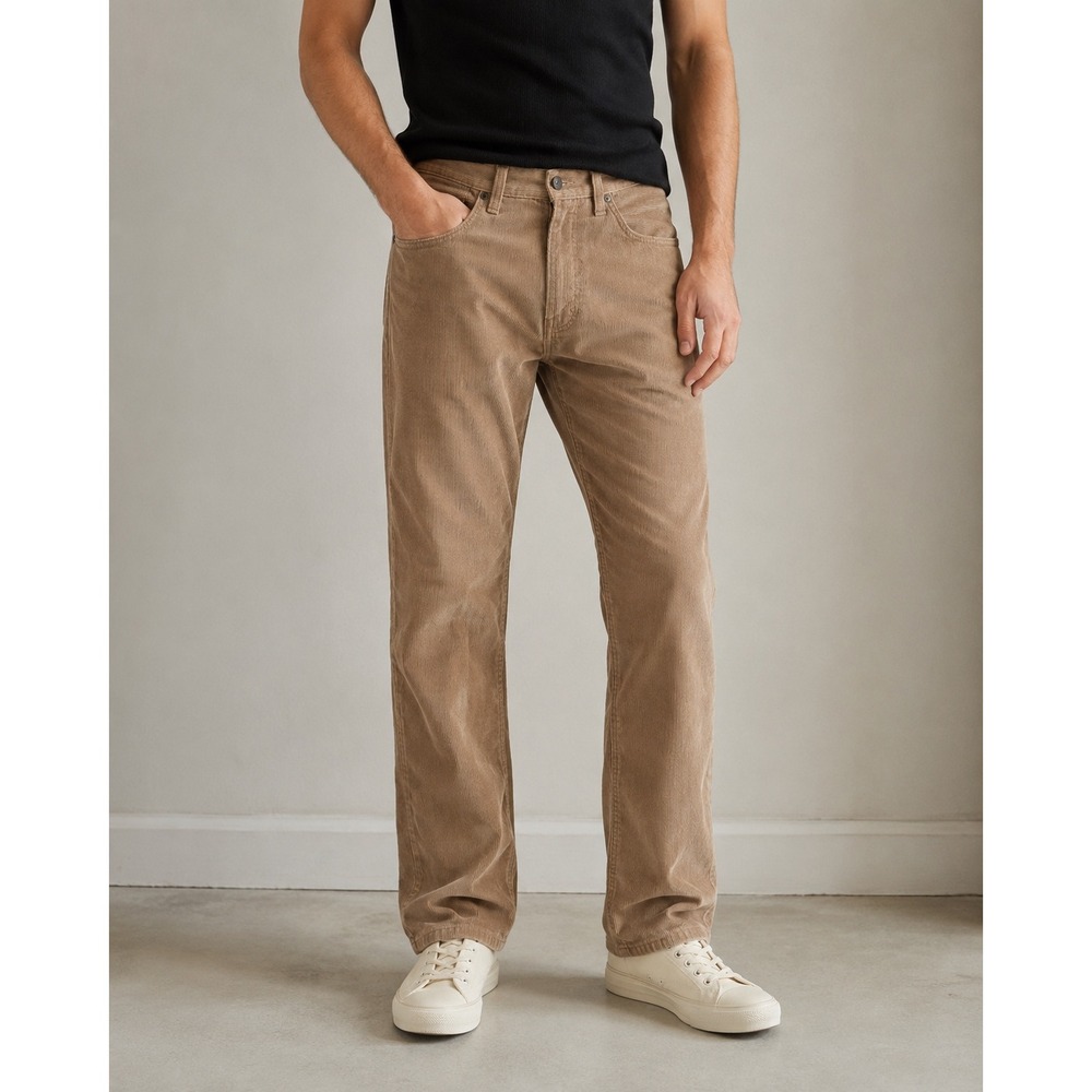 J.Crew 770 Straight Fit Corduroy Pants Mens 34x33 Tan Brown 5-Pocket Trousers